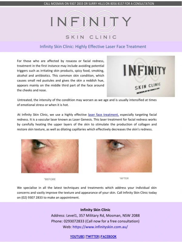 Infinity Skin Clinic: Highly Effective Laser Face Treatment