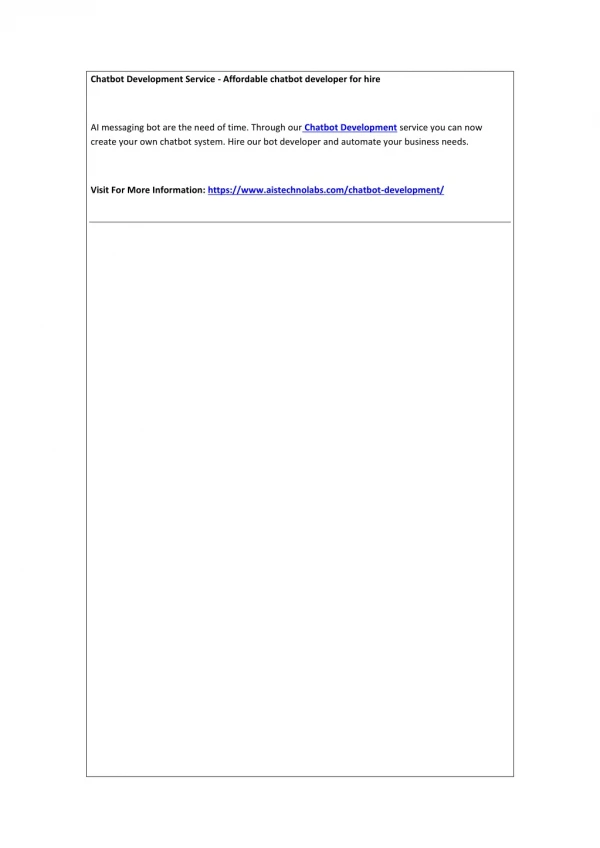 chatbot development service affordable chatbot