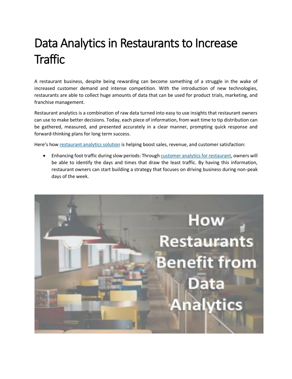 data analytics in restaurants to increase data