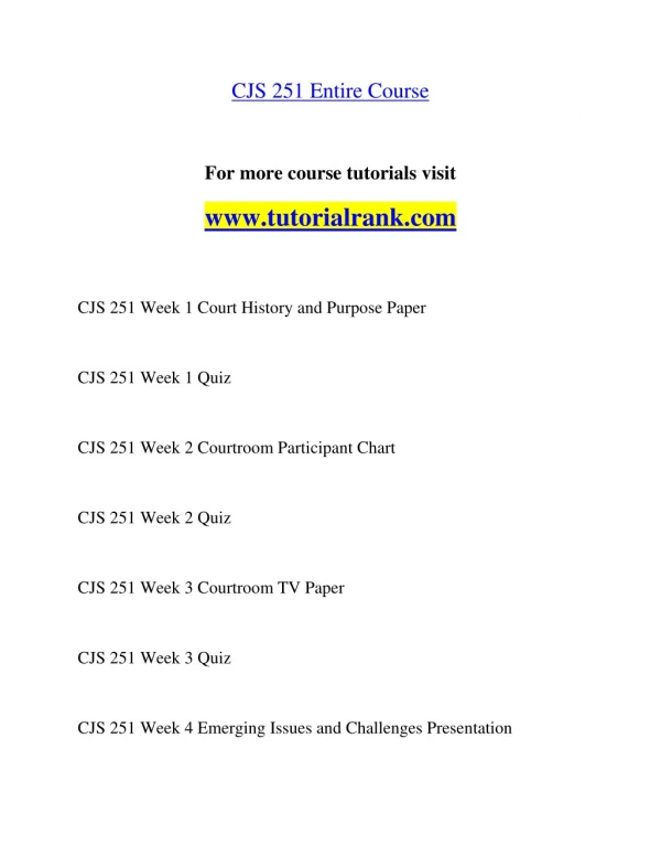 cjs 251 entire course
