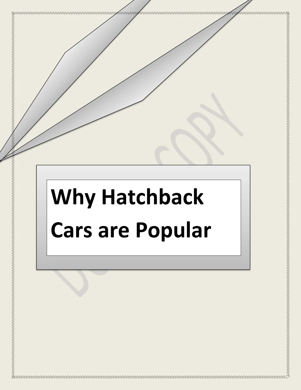 why hatchback cars are popular
