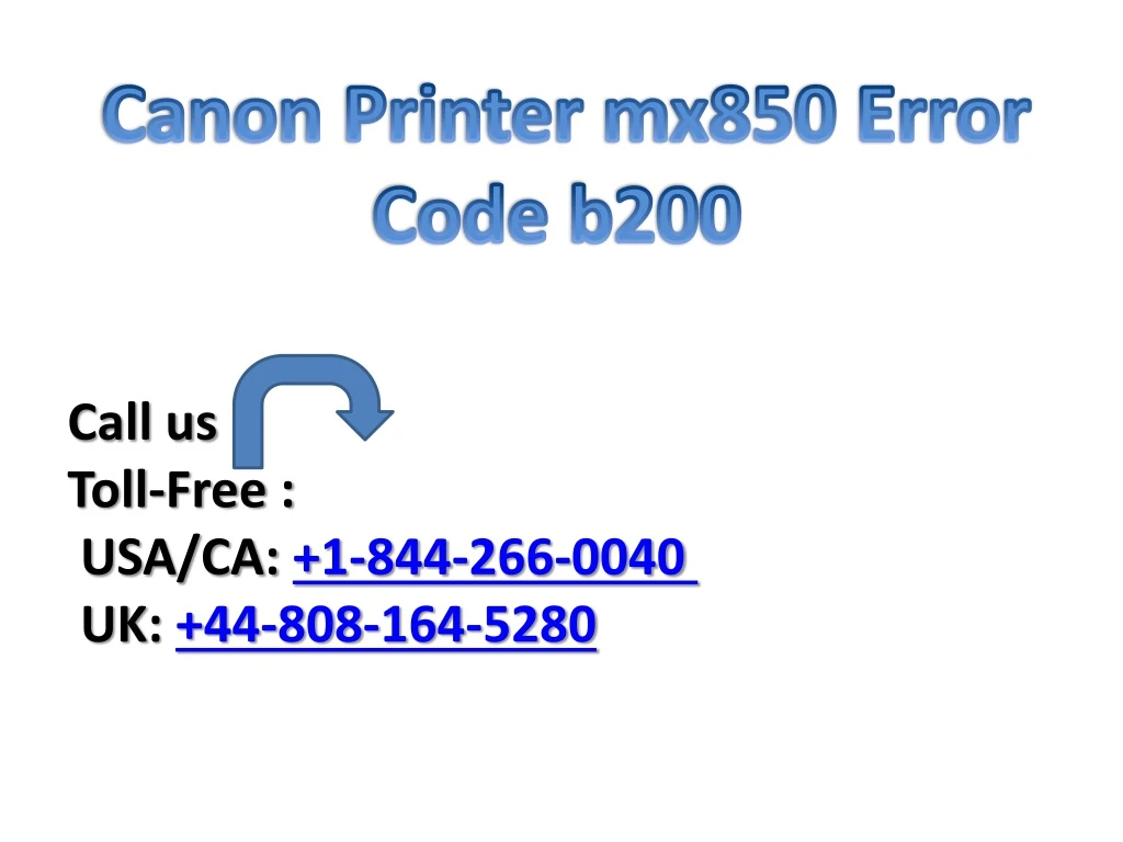 canon printer mx850 error code b200