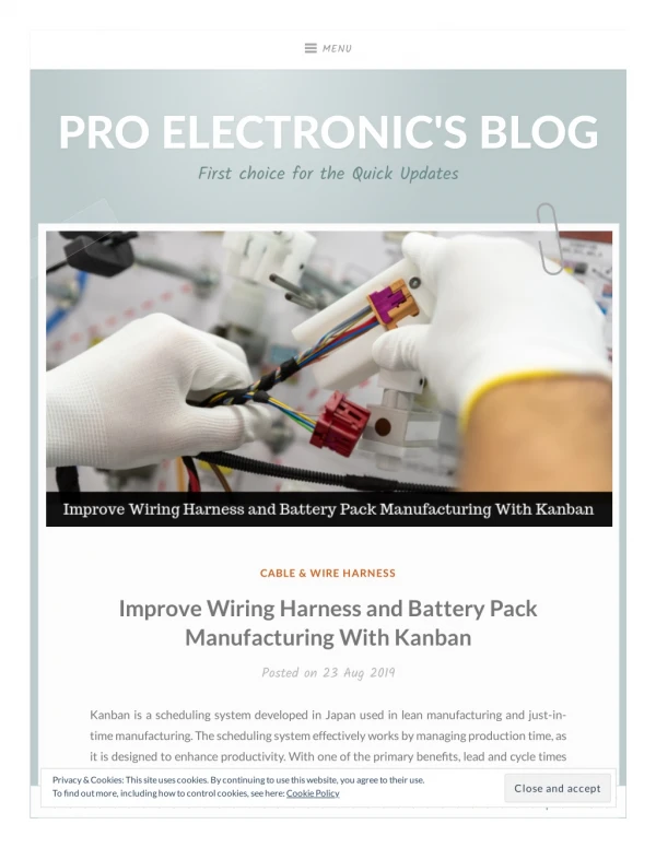 Improve Wiring Harness and Battery Pack Manufacturing With Kanban