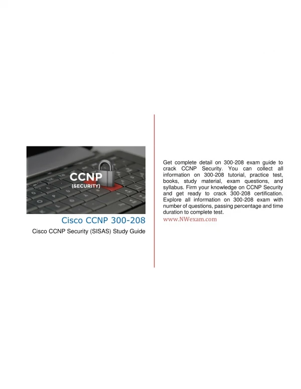 Cisco CCNP Security (300-208) Study Guide and Que. - Ans. PDF