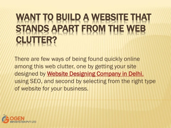 Want to build a website that stands apart from the web clutter