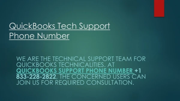 QuickBooks Support Phone Number 1 833-228-2822