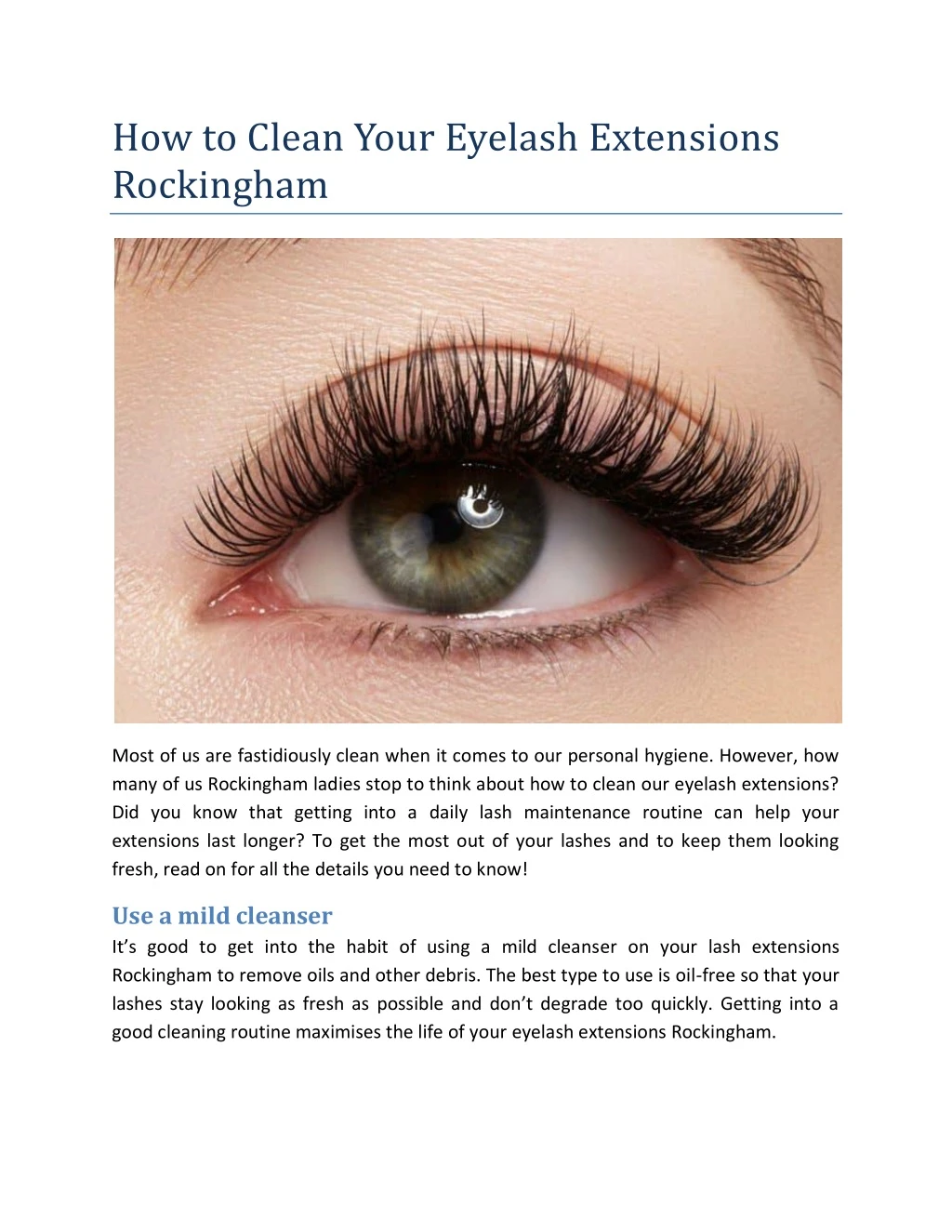how to clean your eyelash extensions rockingham