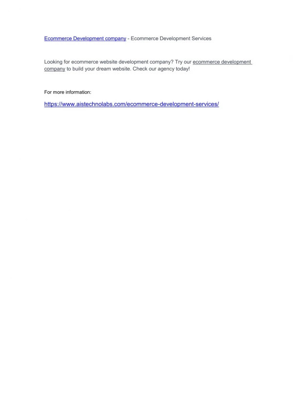ecommerce development company ecommerce