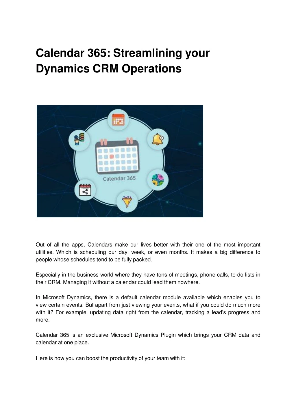calendar 365 streamlining your dynamics crm operations