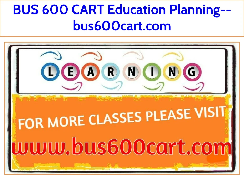 bus 600 cart education planning bus600cart com
