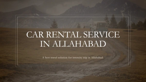 Car rental service in Allahabad