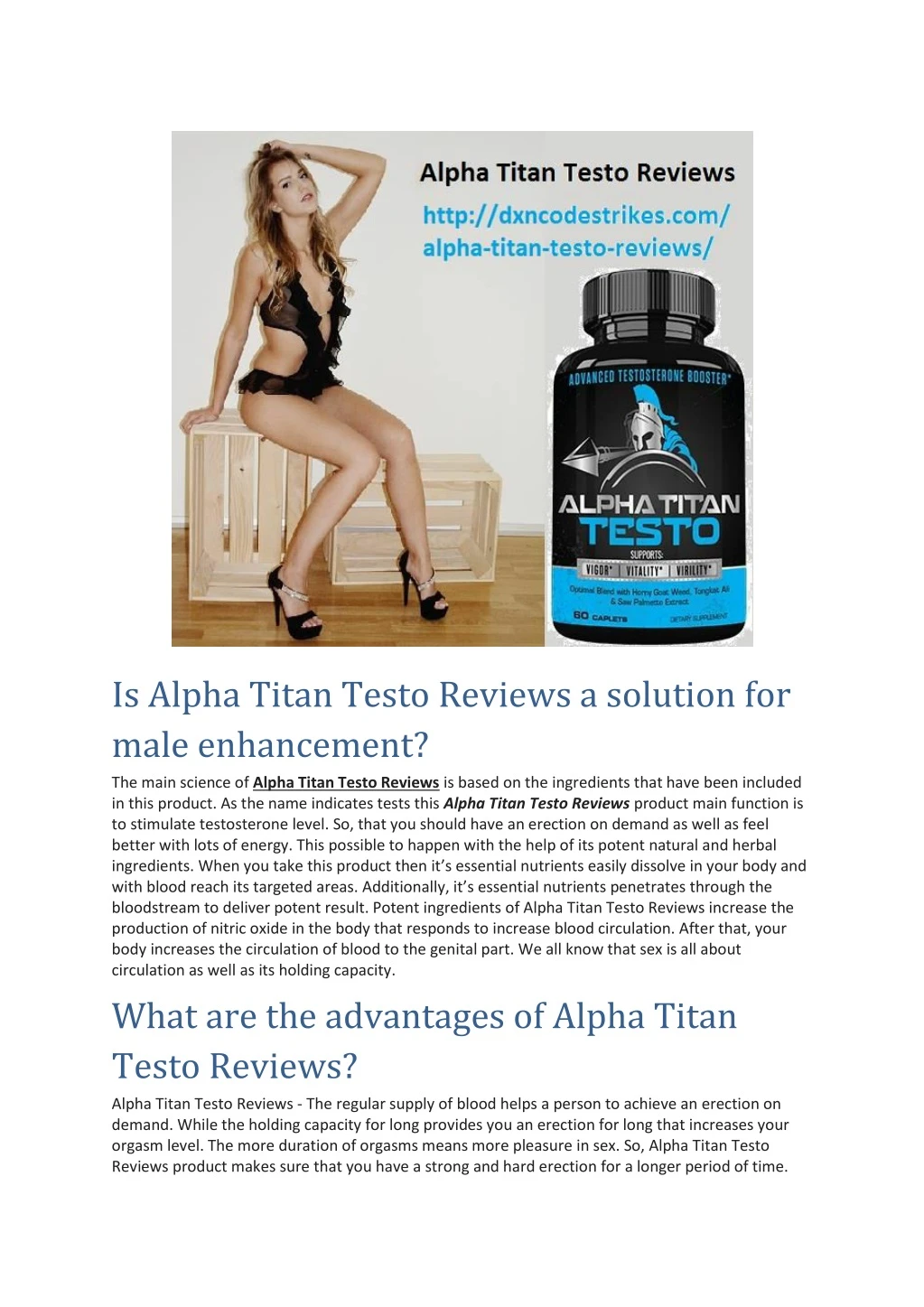 is alpha titan testo reviews a solution for male