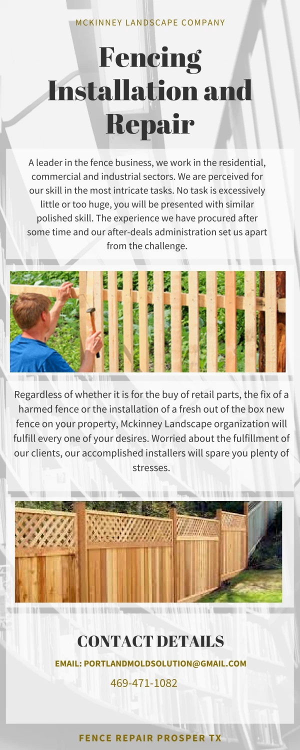 Fence Installation Estimate Prosper TX