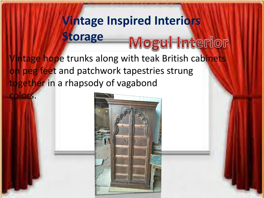 vintage inspired interiors storage