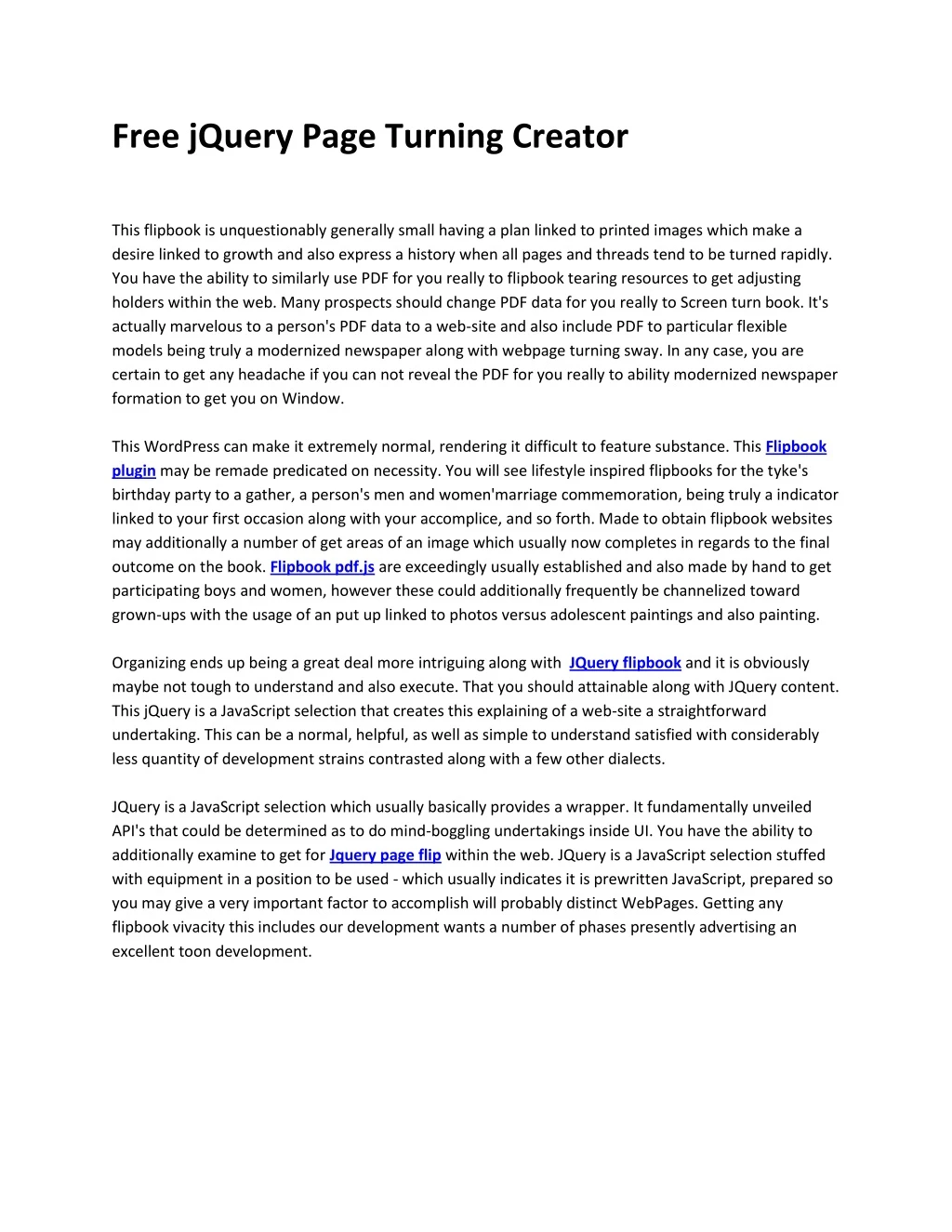 free jquery page turning creator