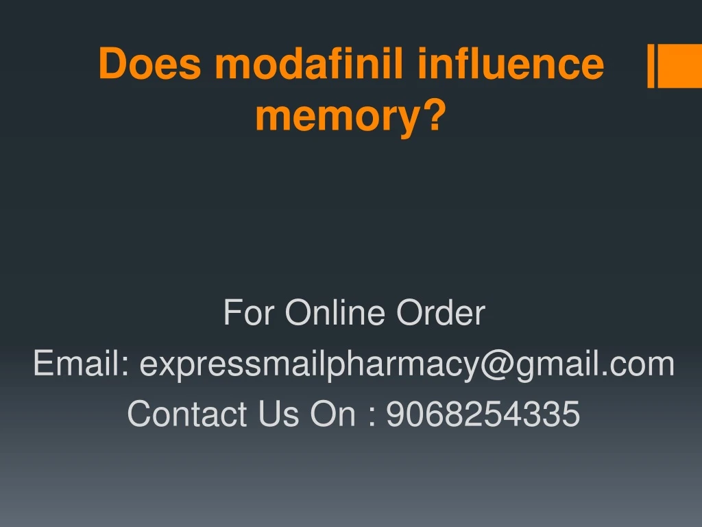 does modafinil influence memory