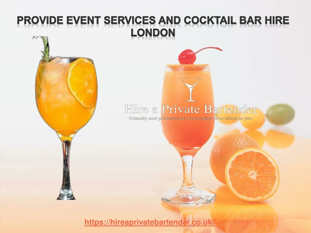 provide event services and cocktail bar hire