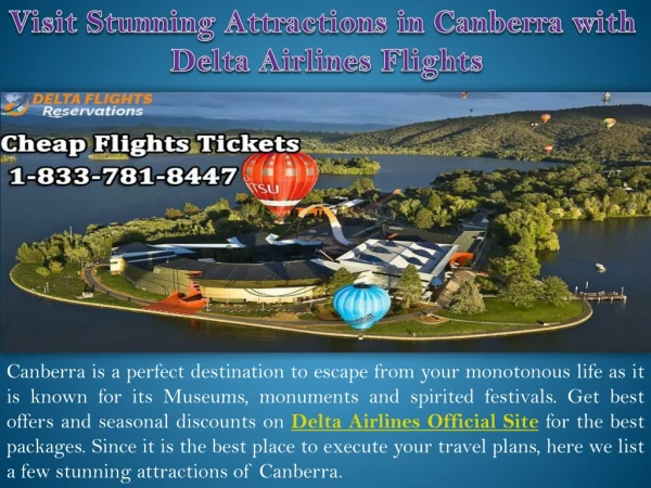 Visit Stunning Attractions in Canberra with Delta Airlines Flights