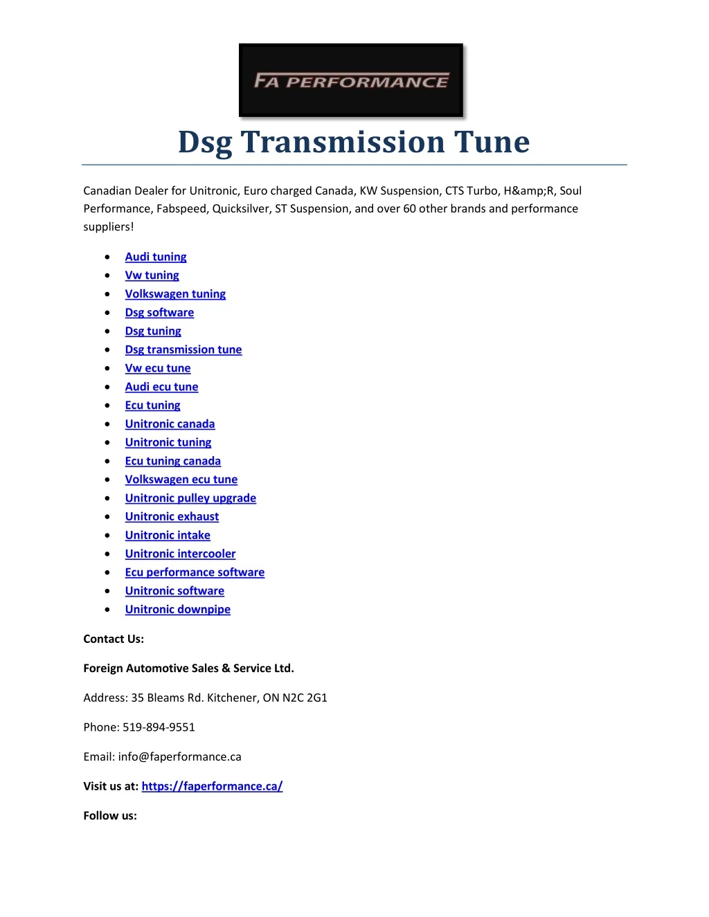 dsg transmission tune