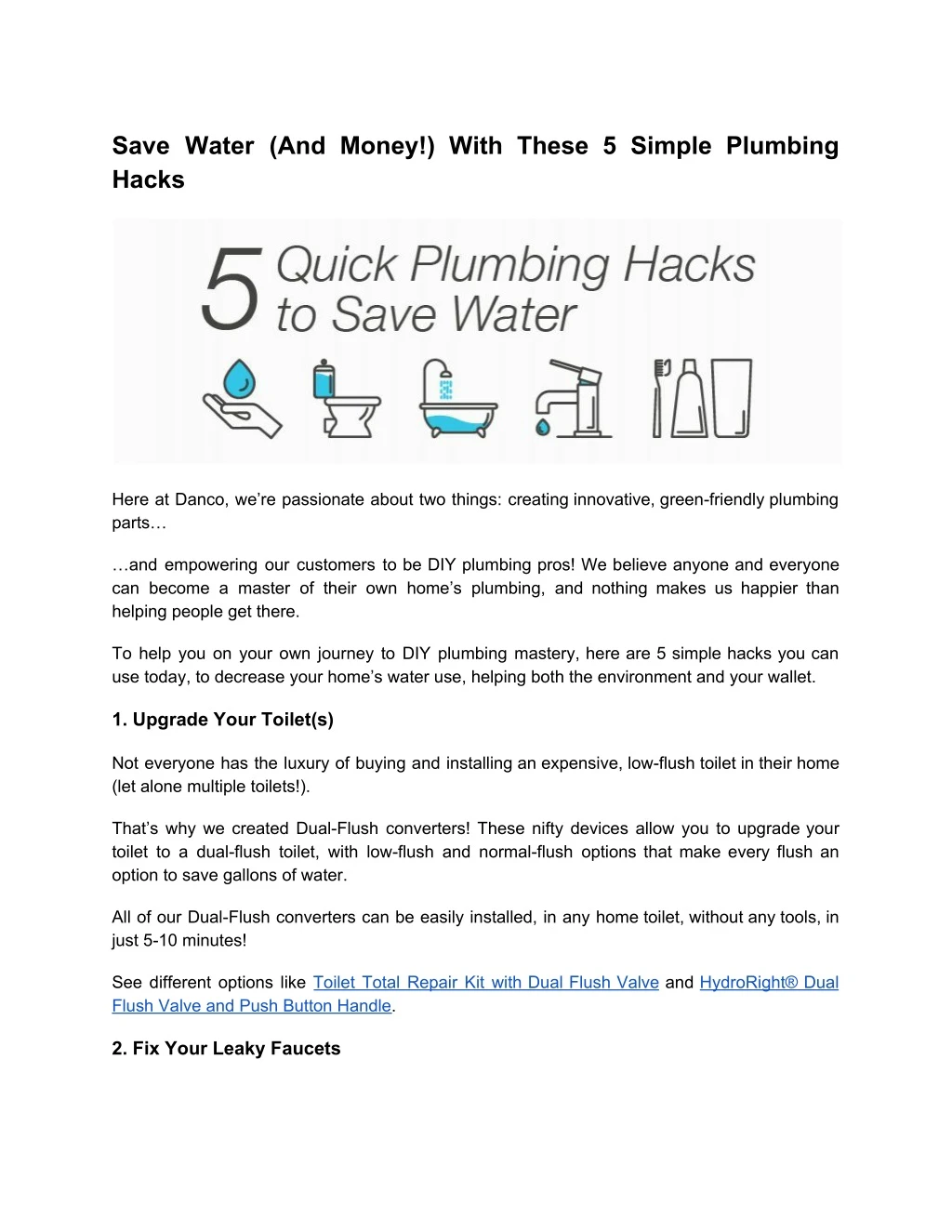 save water and money with these 5 simple plumbing