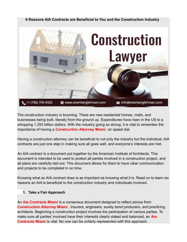 6 Reasons AIA Contracts are Beneficial to You and the Construction Industry