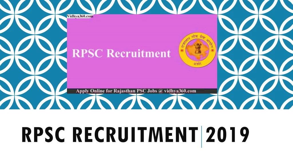 rpsc recruitment 2019