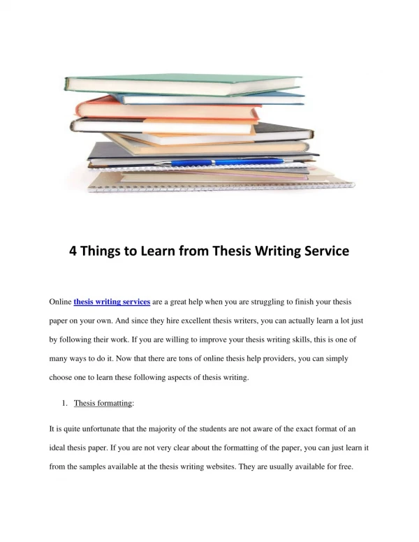 4 Things to Learn from Thesis Writing Service