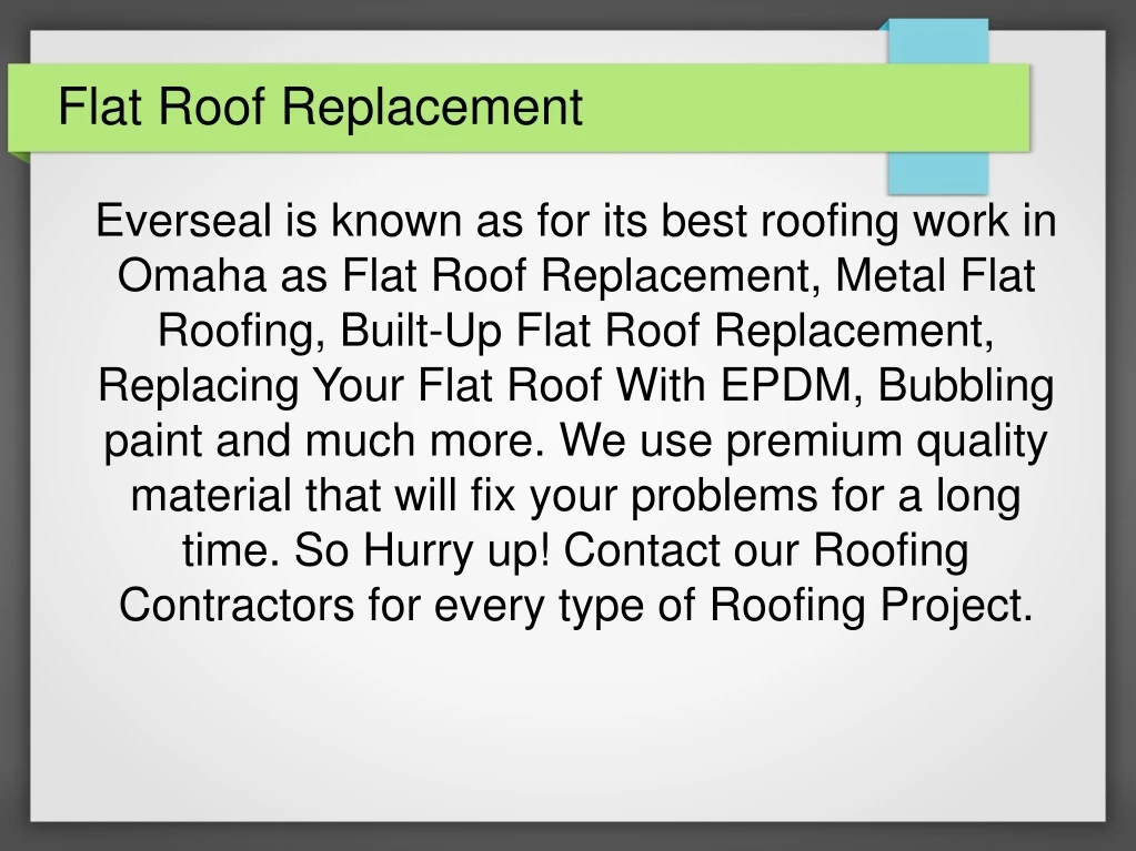 flat roof replacement