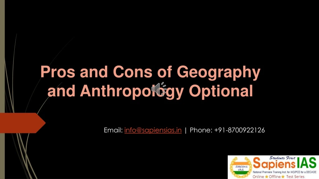 pros and cons of geography and anthropology optional