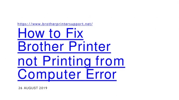 How to Fix Brother Printer not Printing from Computer Error