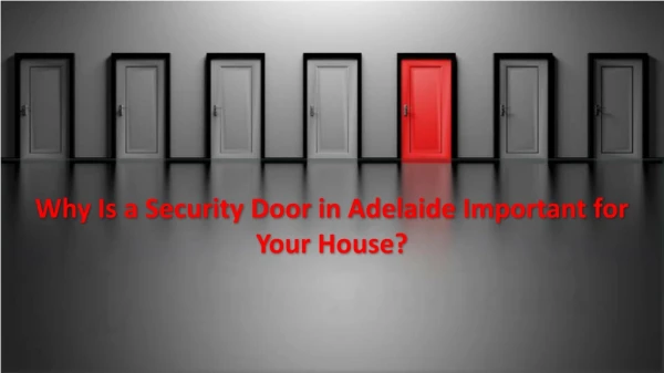 Why Is a Security Door in Adelaide Important for Your House?