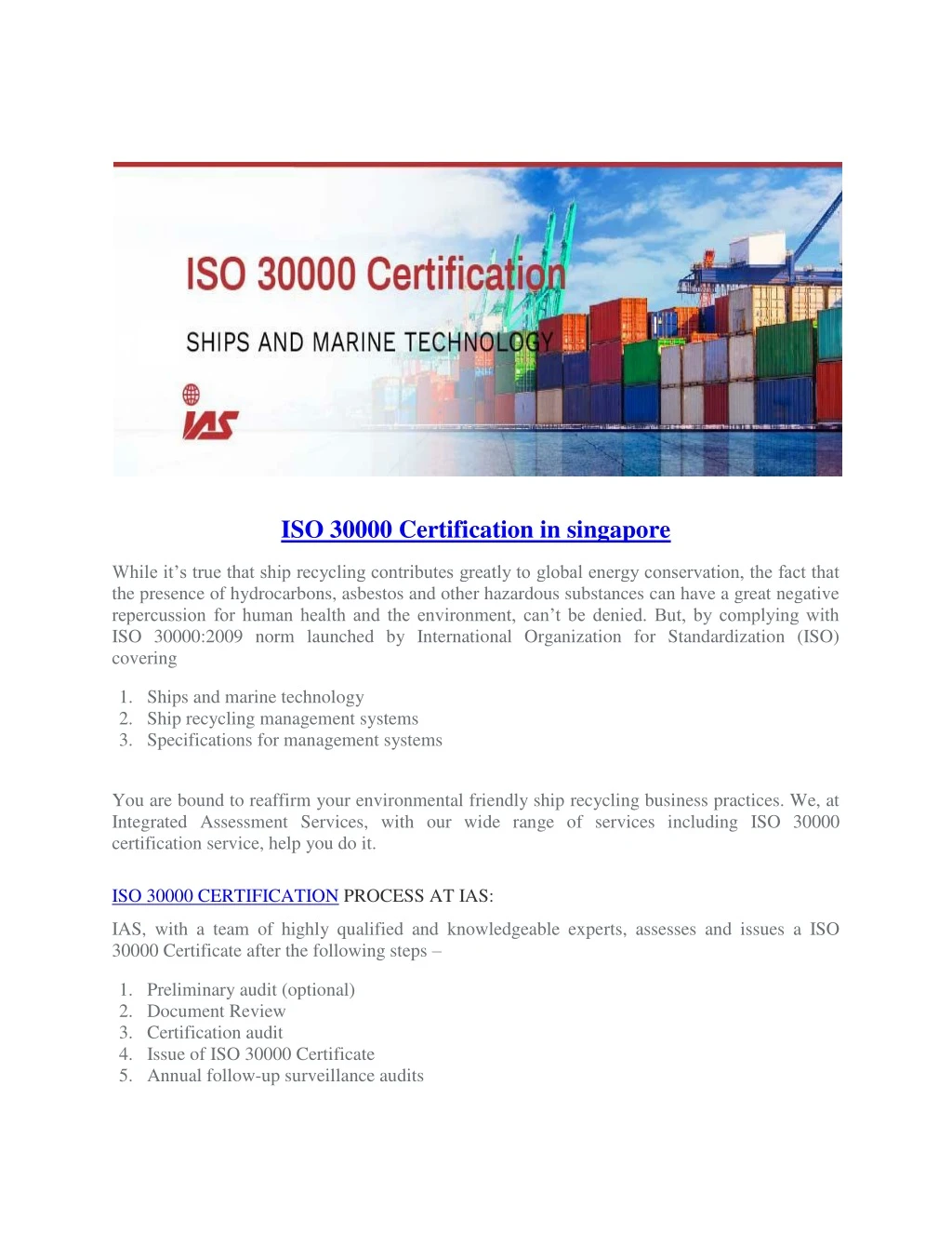 iso 30000 certification in singapore