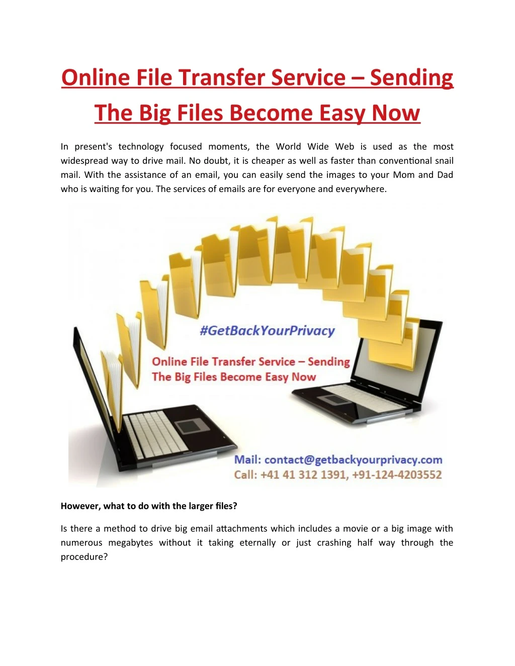 online file transfer service sending