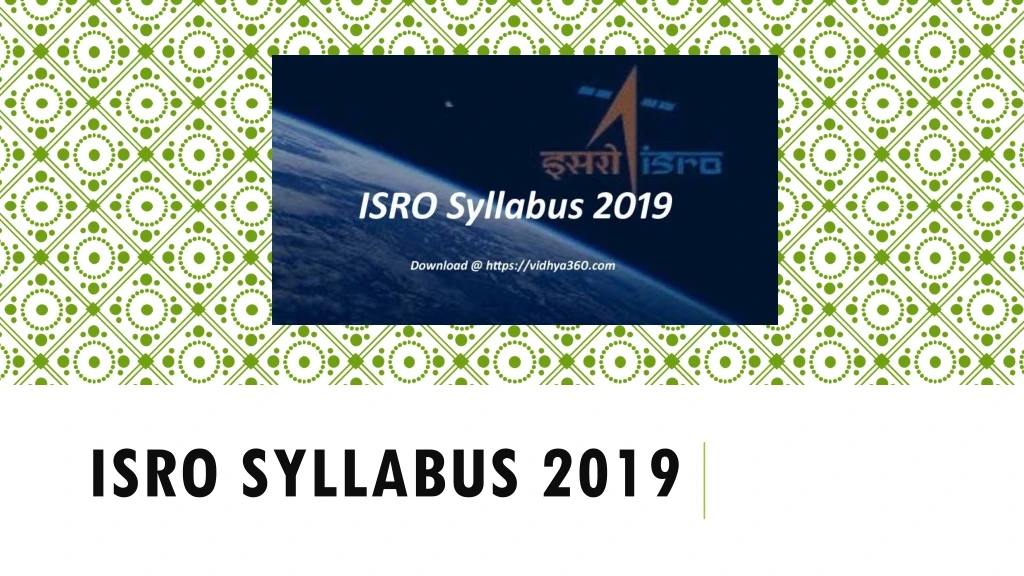 isro syllabus 2019