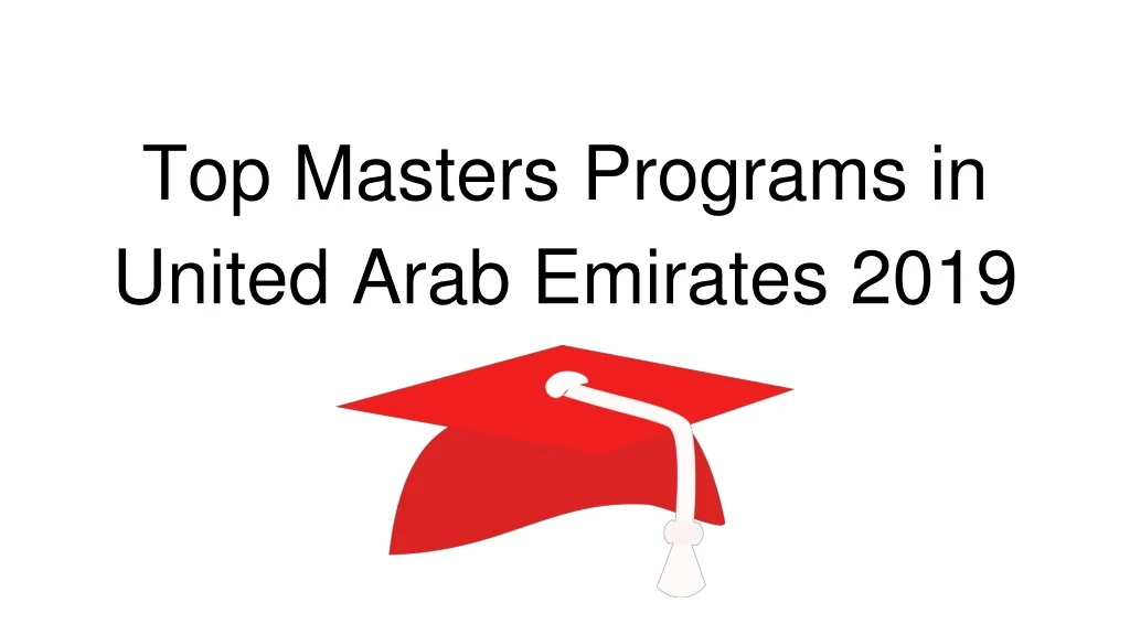 top masters programs in united arab emirates 2019