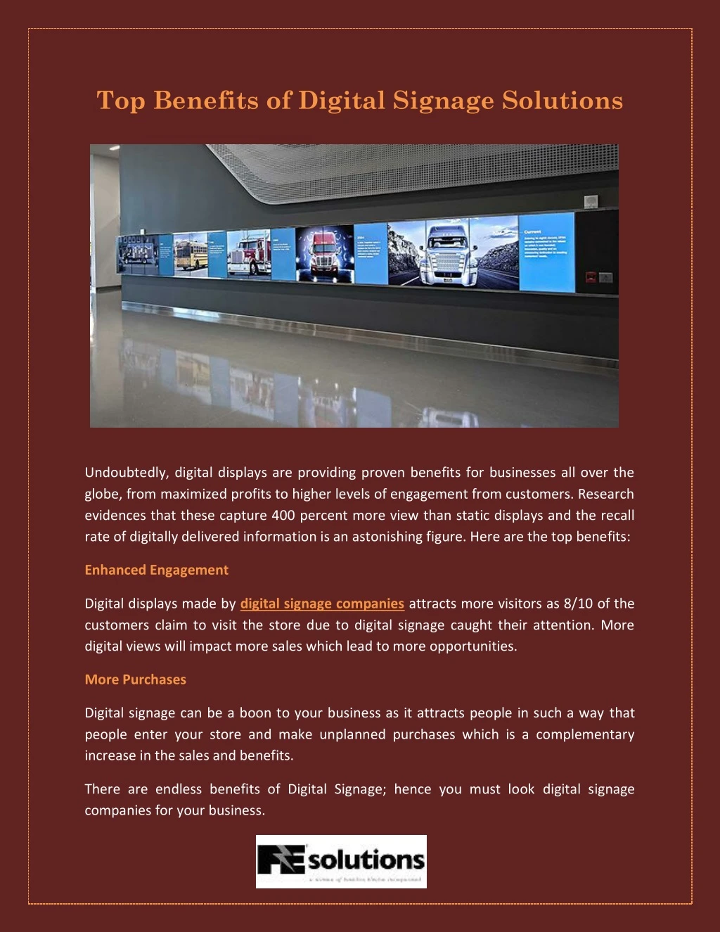 top benefits of digital signage solutions