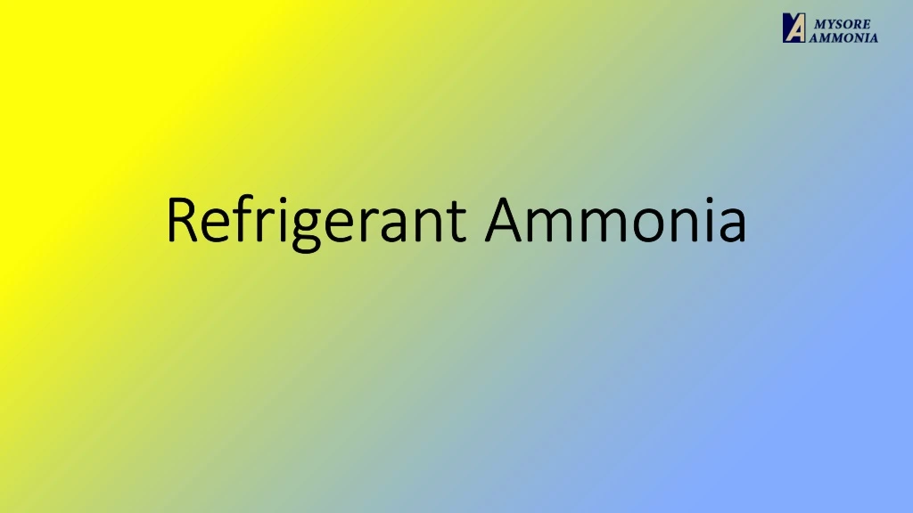 refrigerant ammonia
