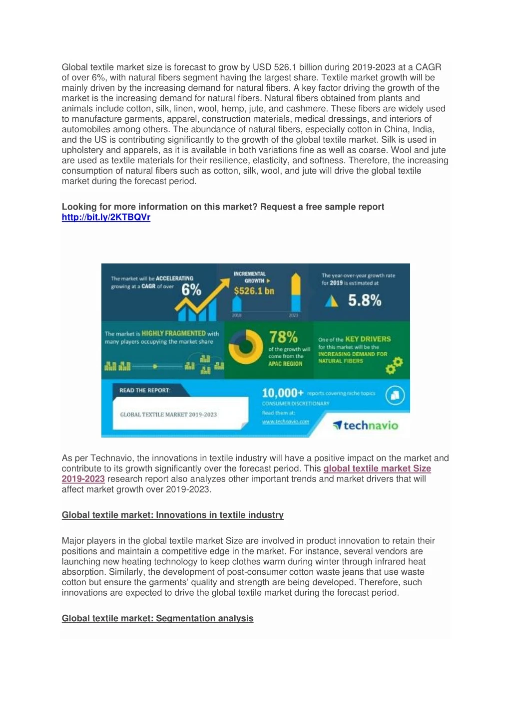 global textile market size is forecast to grow