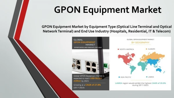 GPON Equipment Market Rising Trends, Demand and Technology Growth 2019 to 2023