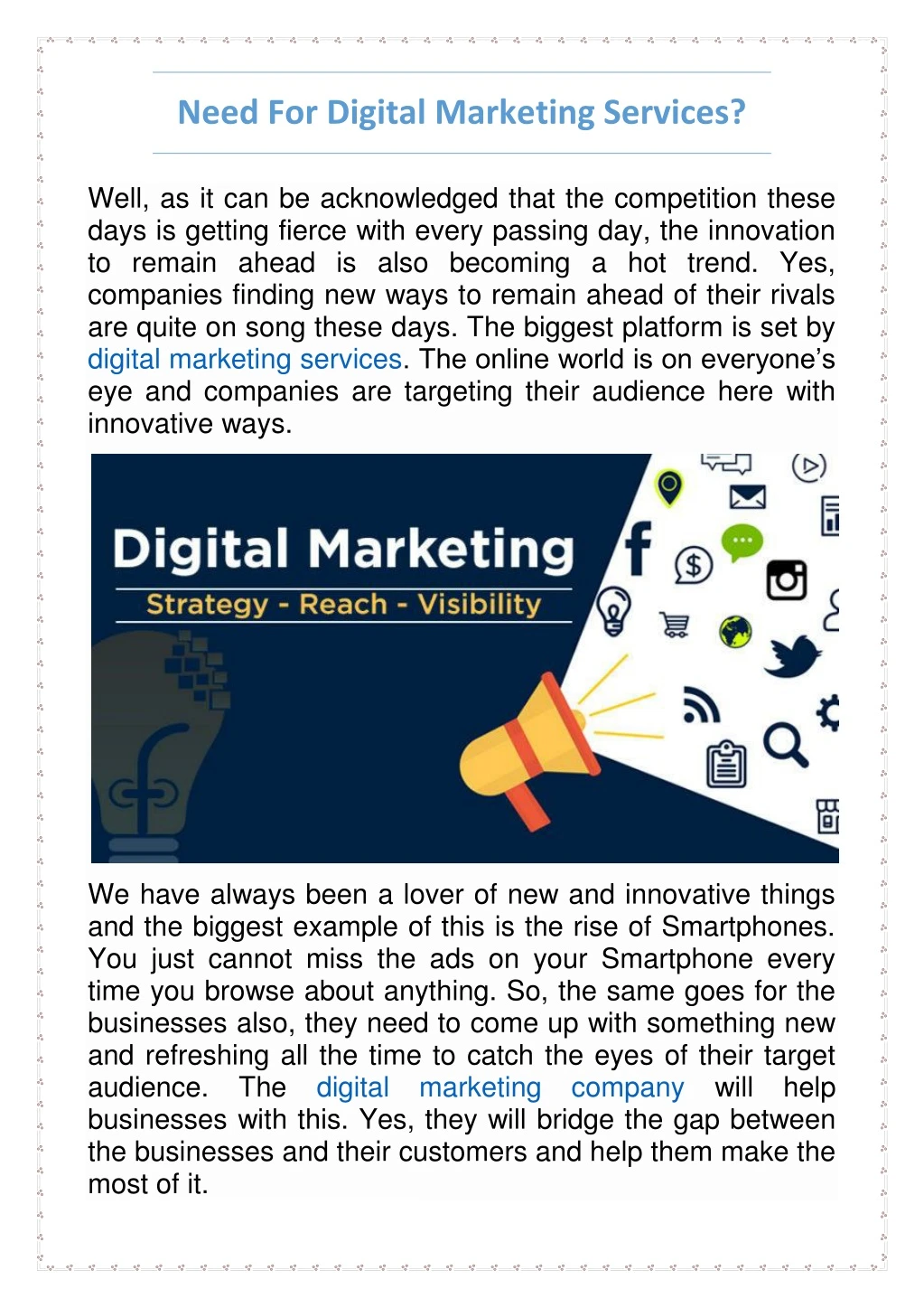 need for digital marketing services