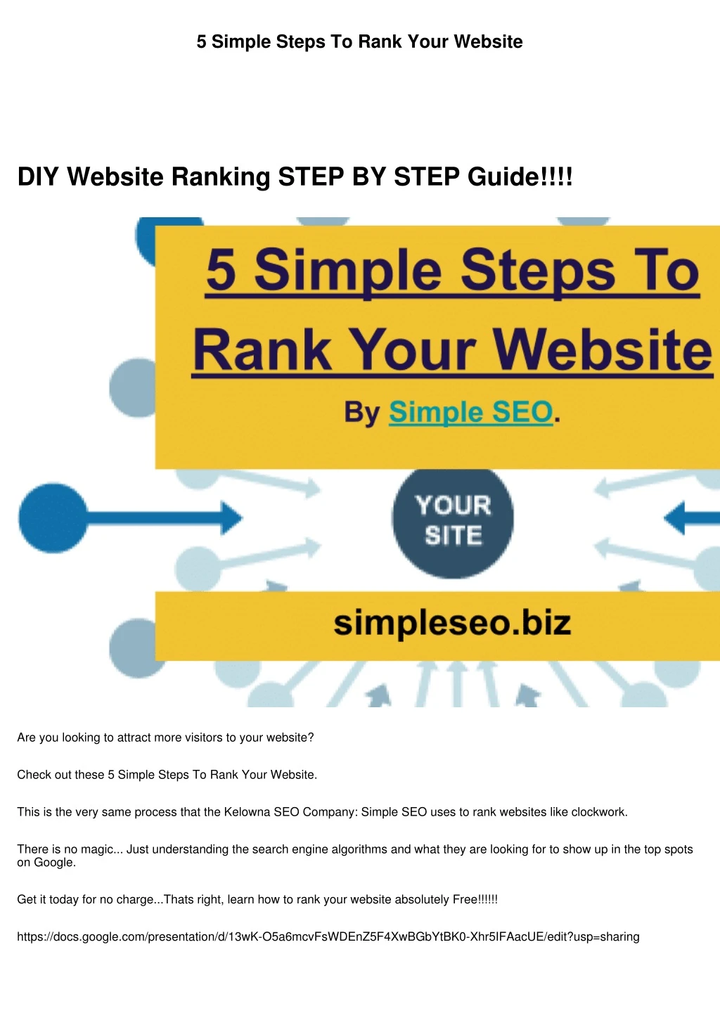 5 simple steps to rank your website