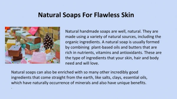 Natural Soaps For Flawless Skin
