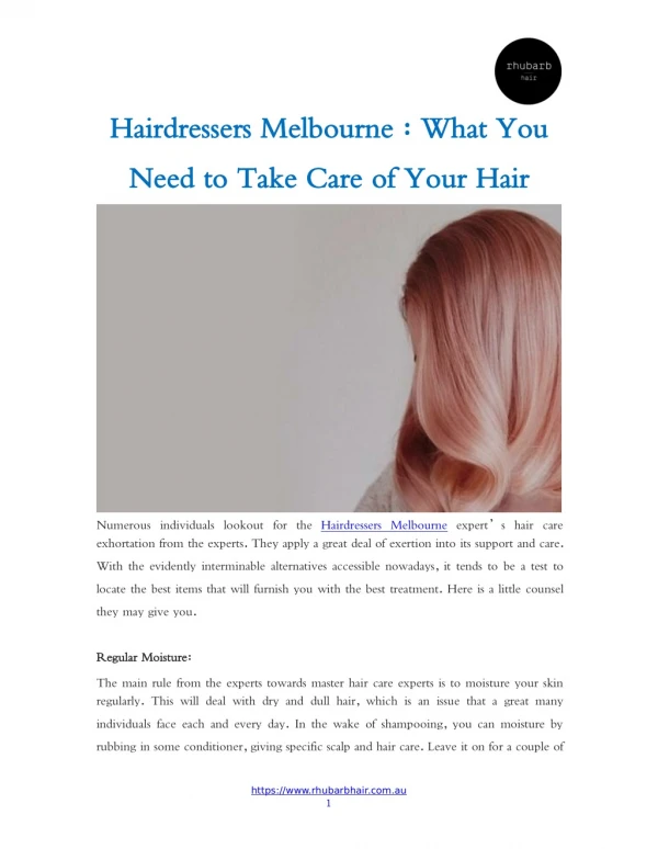 Best Hairdressers Melbourne - Rhubarb Hair