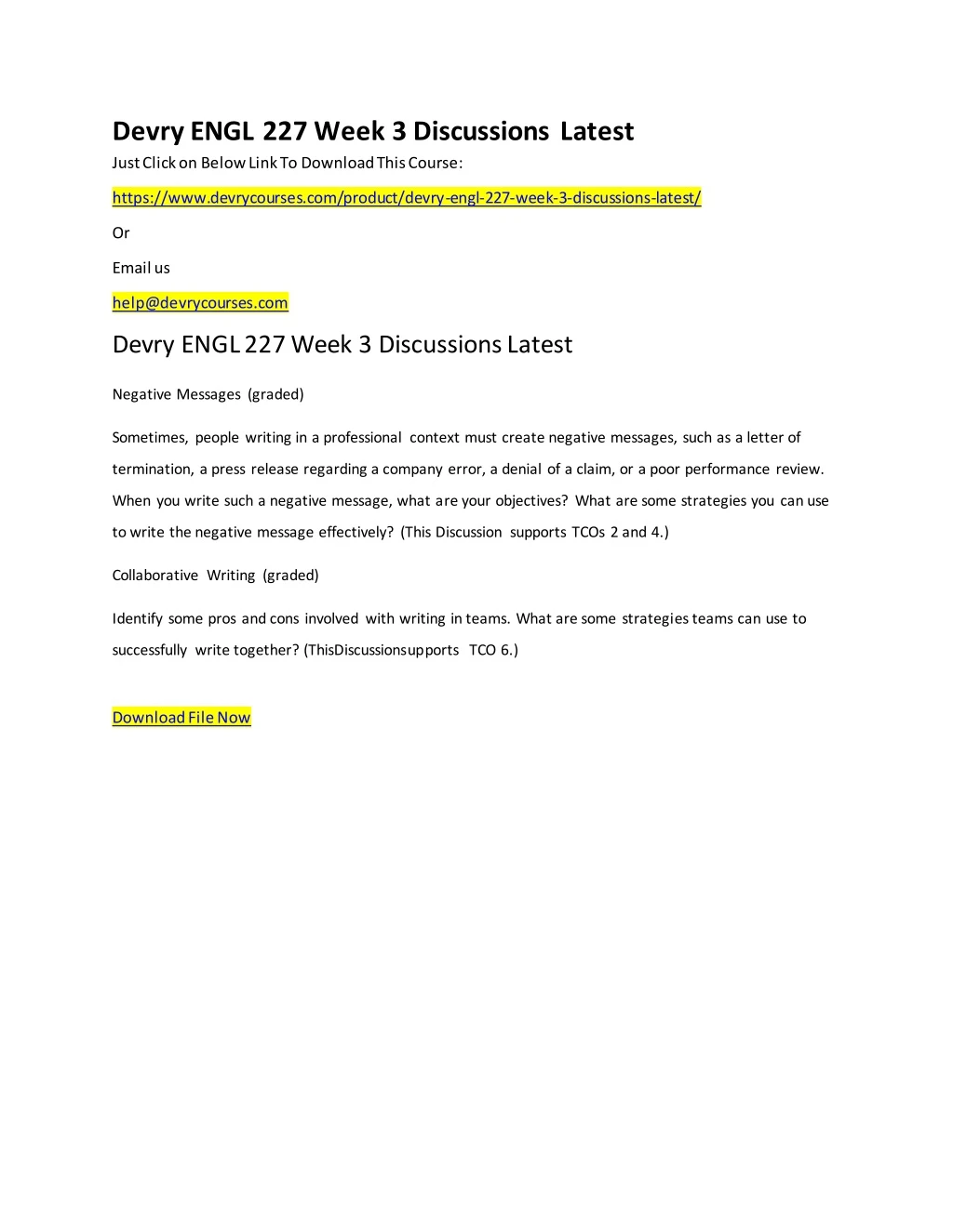 devry engl 227 week 3 discussions latest just