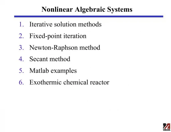 Nonlinear Algebraic Systems