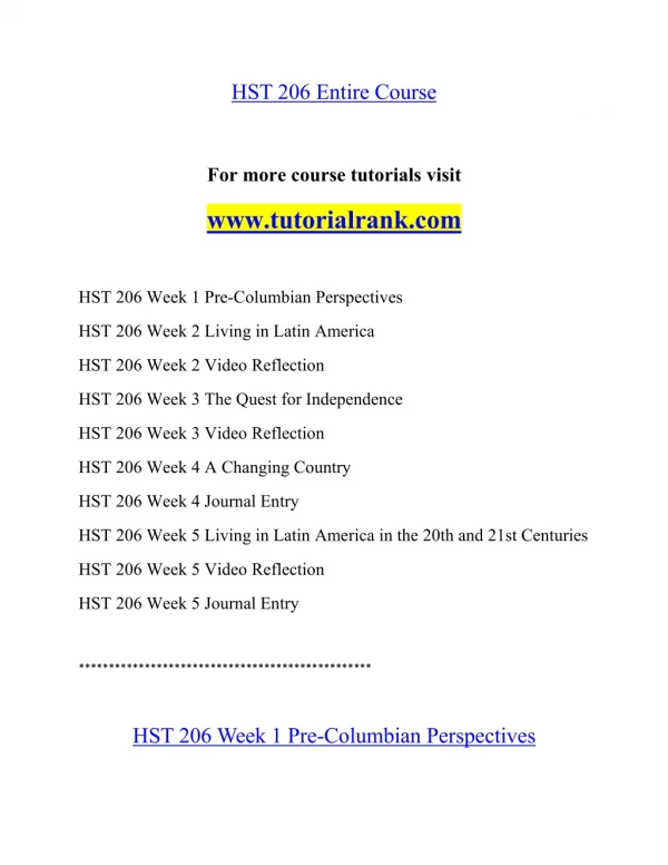 HST 206 Effective Communication - tutorialrank.com