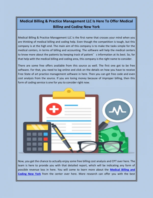 Medical Billing & Practice Management LLC Is Here To Offer Medical Billing and Coding New York