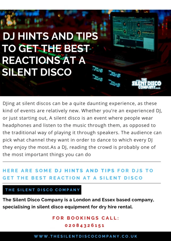 DJ Hints and Tips for silent disco event