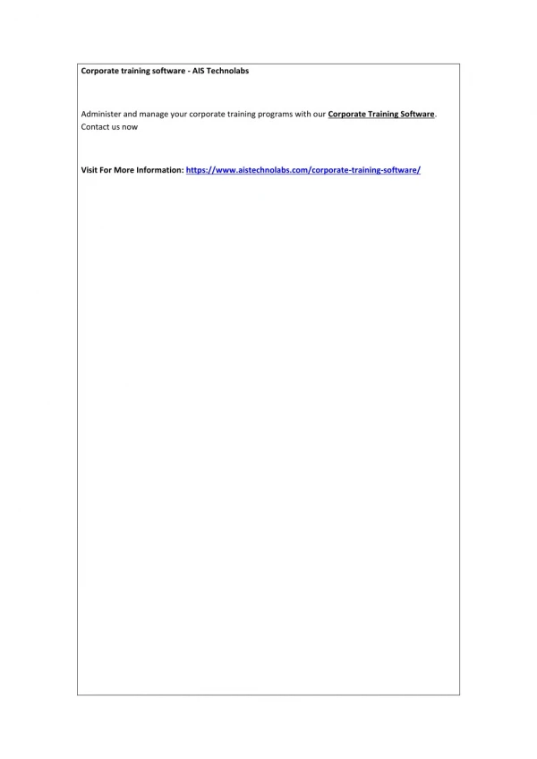 corporate training software ais technolabs