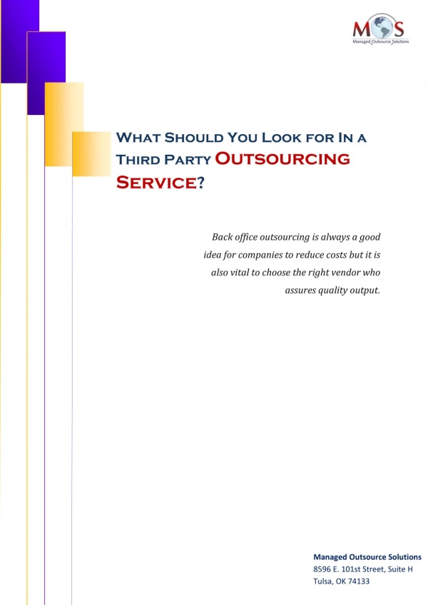 What Should You Look for In a Third Party Outsourcing Service?